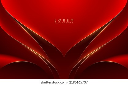 Abstract red and gold shapes background