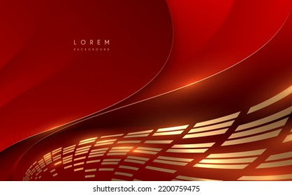 Abstract red and gold shapes background