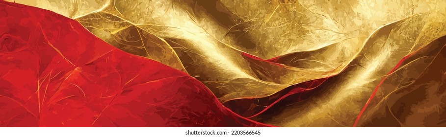 fondo abstracto de formas rojas y doradas
