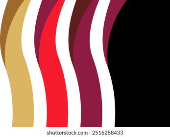 Abstract Red and Gold Waves Background, Luxury Vector Image Banner