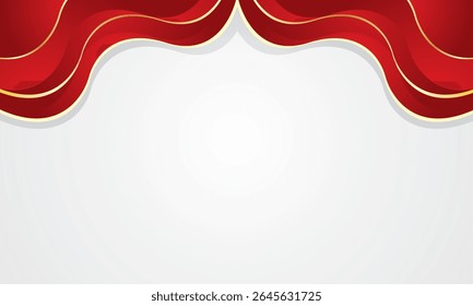 Abstract red and gold waves on luxury background