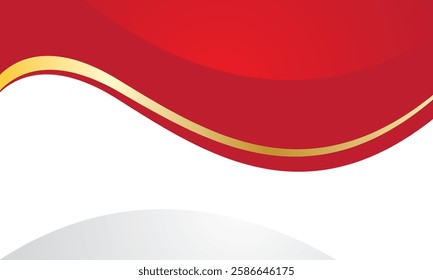 Abstract red gold wavy background vector