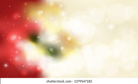 Abstract Red Gold and White Blurred Lights Background Design