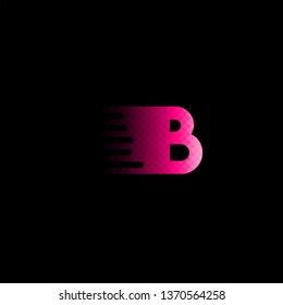 abstract red gradient b logo letter design concept