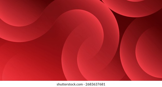 Abstrakter roter Farbverlauf-Hintergrund mit gekrümmten Wellenformen. Modernes kreatives Trenddesign in Vektorgrafik