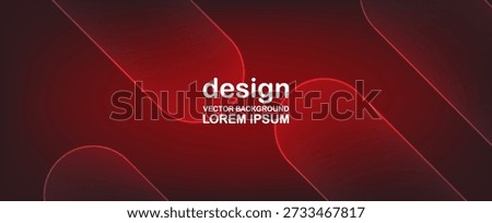 Abstract Red Gradient Background with Glowing Curved Lines. Modern creative trendy design in vector illustration