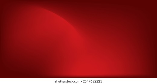 Fundo de gradiente vermelho abstrato, luz e sombra no fundo com dimensões, parede de tom quente com cor intensa