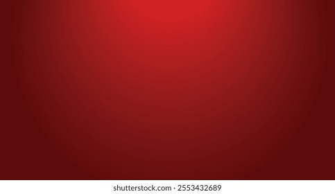 Abstract red gradient background, light and shadow on the backdrop with dimensions, hot tone wall with intense color, horizontal wallpaper. Abstract red wall background. eps 10 