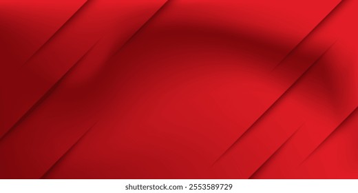 Abstract red gradient background, light and shadow on the backdrop with dimensions, hot tone wall with intense color, horizontal wallpaper. Art and Illustration