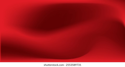 Abstract red gradient background, light and shadow on the backdrop with dimensions, hot tone wall with intense color, horizontal wallpaper. Art and Illustration