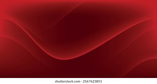 Abstract red gradient background, light and shadow on the backdrop with dimensions, hot tone wall with intense color, horizontal wallpaper.