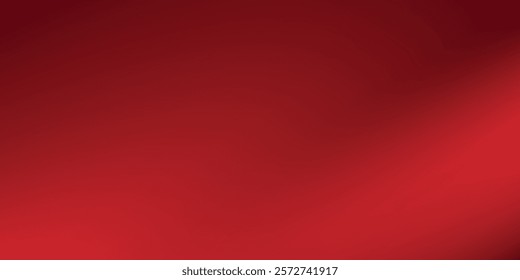 Abstract red gradient background, light and shadow on the backdrop with dimensions, hot tone wall with intense color, horizontal wallpaper. VECTOR ILLUSTRATION EPS 10