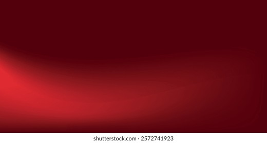 Abstract red gradient background, light and shadow on the backdrop with dimensions, hot tone wall with intense color, horizontal wallpaper. VECTOR ILLUSTRATION EPS 10