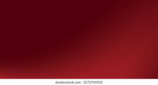 Abstract red gradient background, light and shadow on the backdrop with dimensions, hot tone wall with intense color, horizontal wallpaper. VECTOR ILLUSTRATION EPS 10