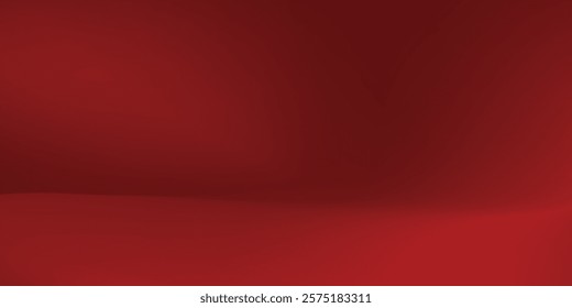 Abstract red gradient background, light and shadow on the backdrop with dimensions, hot tone wall with intense color, horizontal wallpaper red modern arts