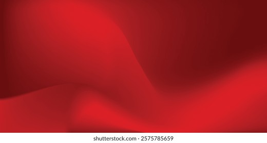 Abstract red gradient background, light and shadow on the backdrop with dimensions, hot tone wall with intense color, horizontal wallpaper red background