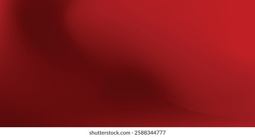 Abstract red gradient background, light and shadow on the backdrop with dimensions, hot tone wall with intense color red 