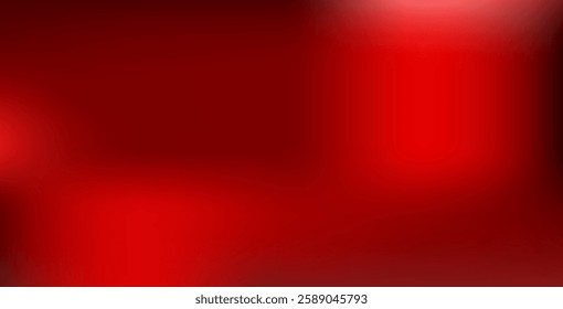 Abstract red gradient background with light and shadow effects, creating depth and dimension. Intense hot tones for dynamic horizontal wallpaper.