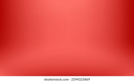 Abstract red gradient background. light and shadow on the backdrop with dimensions. hot tone wall with intense color.