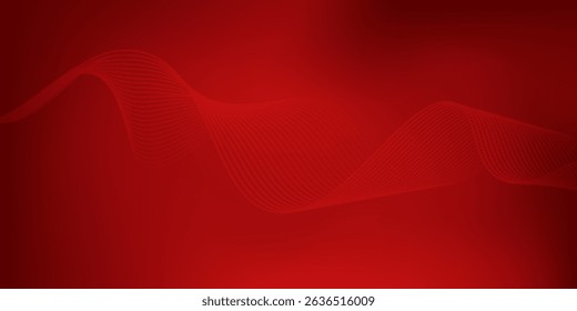 Abstract red gradient background, light and shadow on the backdrop with dimensions, hot tone wall with intense color, horizontal wallpaper.