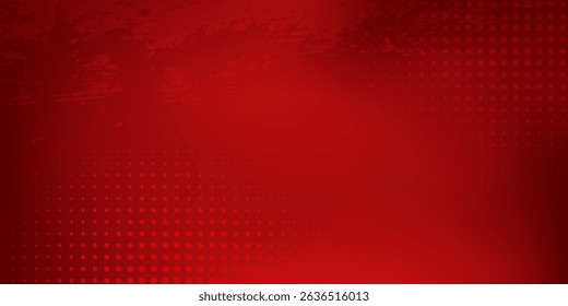 Abstract red gradient background, light and shadow on the backdrop with dimensions, hot tone wall with intense color, horizontal wallpaper.