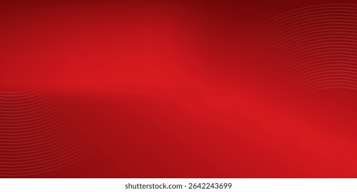 Abstract red gradient background, light and shadow on the backdrop with dimensions, hot tone wall with intense color, horizontal wallpaper.
