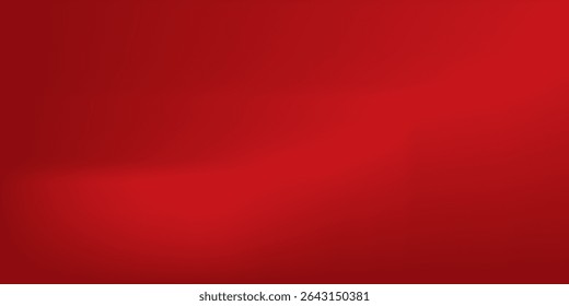 Abstract red gradient background, light and shadow on the backdrop with dimensions, hot tone wall with intense color, horizontal wallpaper.