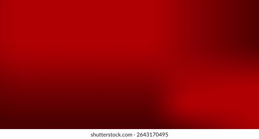 Abstract red gradient background, light and shadow on the backdrop with dimensions, hot tone wall with intense color, horizontal wallpaper.