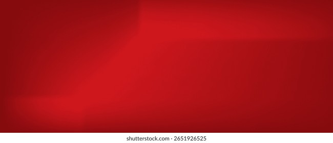Abstract red gradient background, light and shadow on the backdrop with dimensions, hot tone wall with intense color, horizontal wallpaper.
