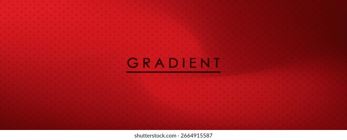 Fundo de gradiente vermelho abstrato, luz e sombra no fundo com dimensões, parede de tom quente com cor intensa, papel de parede horizontal. vetor etc