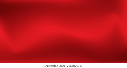 Abstract red gradient background, light and shadow on the backdrop with dimensions, illustration