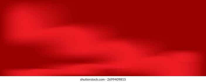 Fundo de gradiente vermelho abstrato, luz e sombra no fundo com dimensões, parede de tom quente com cor intensa, papel de parede horizontal.