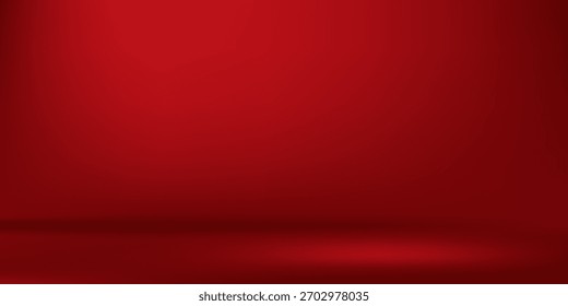Fundo de gradiente vermelho abstrato, luz e sombra no fundo com dimensões, parede de tom quente com cor intensa, papel de parede horizontal.
