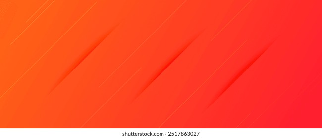 Fundo de gradiente vermelho abstrato com linhas e sombras. Banner do cabeçalho. Fundo de apresentação abstrata brilhante. Ilustração vetorial