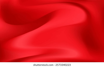 Abstract red gradient background. Scarlet bg with soft lighting effects. Vibrant luxury silk smooth texture. For Christmas, Valentine Day cards, branding, packaging. Vector illustration, EPS 10.