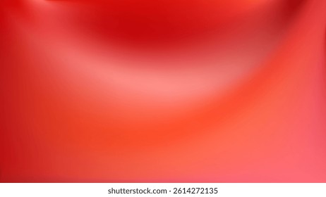 Abstract red gradient background. Scarlet bg with soft lighting effects. Vibrant luxury silk smooth texture. For Christmas, Valentine Day cards and modern branding. Vector illustration, EPS 10.