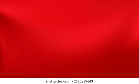 Abstract red gradient background. Scarlet bg with soft lighting effects. Vibrant luxury silk smooth texture. For Christmas, Valentine Day card, modern branding, packaging. Vector illustration, EPS 10