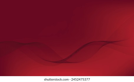 Abstract red gradient background with waves. Modern banner design template
