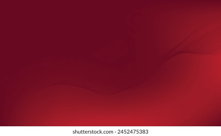 Abstract red gradient background with waves. Modern banner design template
