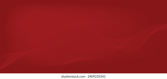 Abstract red gradient background with wavy lines