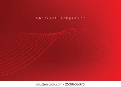 abstract red gradient background with wavy lines