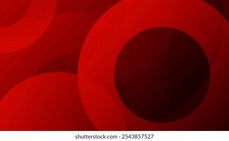 Fondo de forma de círculos degradados rojos Abstractas con decoración de sombras. Diseño creativo de forma geométrica de círculos coloridos simples modernos.