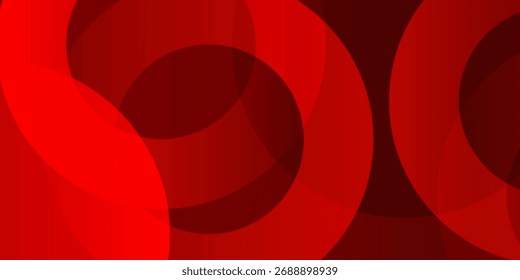Abstract red gradient circles shape background with shadow decoration. Overlap geometric shapes texture elements. Modern trendy design in Vector Illustration