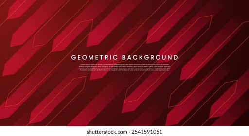 abstract red gradient color with arrow shape light geometric background. eps10 vector