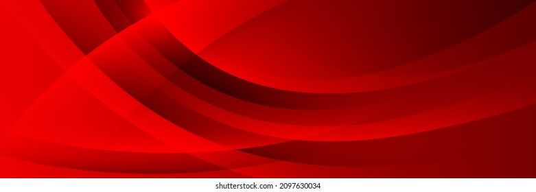 Abstract red gradient curve horizontal banner background. Trendy elegant pattern element. Modern colorful curve texture design. Suit for header, poster, cover, website, banner, presentation