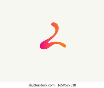 Abstract red gradient curved line logo for your company