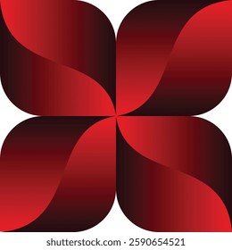 Abstract red gradient flower design 