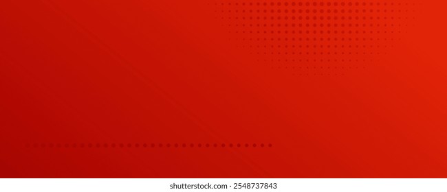 Abstract red gradient geometric background with dots. Header banner. Bright abstract presentation backdrop. Vector illustration
