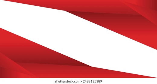 Abstract red gradient geometric with diagonal line and shadow on white background. modern futuristic sport and technology banner concept.