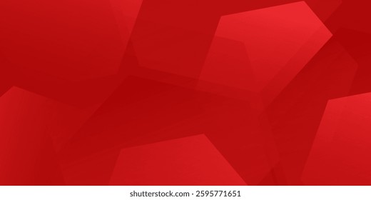 Abstract red gradient hexagon background. Simple and modern overlapping geometric pattern creative design. Suitable for poster, website, banner.